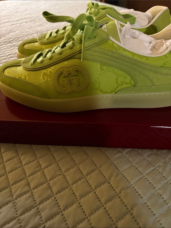 Gucci Shoes - Gucci Neon Green Low-Top Sneakers. 100% Authentic